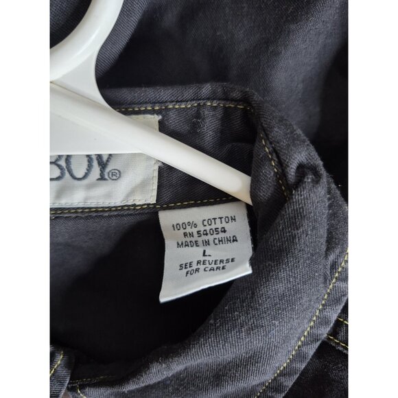 VTG Bugle Boy Long Sleeve Metal Button Up Black Western Shirt Men's Sz L NEW - Picture 9 of 13